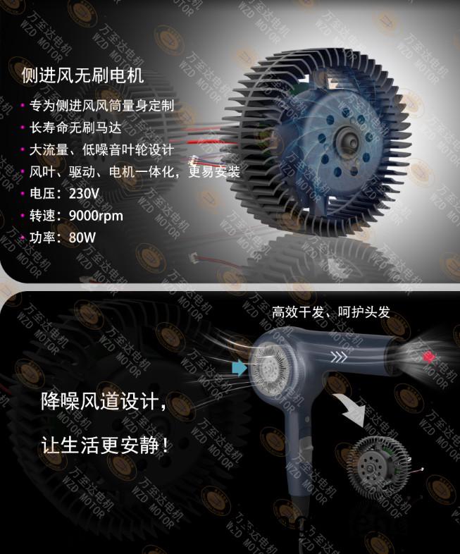 110000轉超高速吹風機電機(ji)_電吹風電機定製-萬至達電機