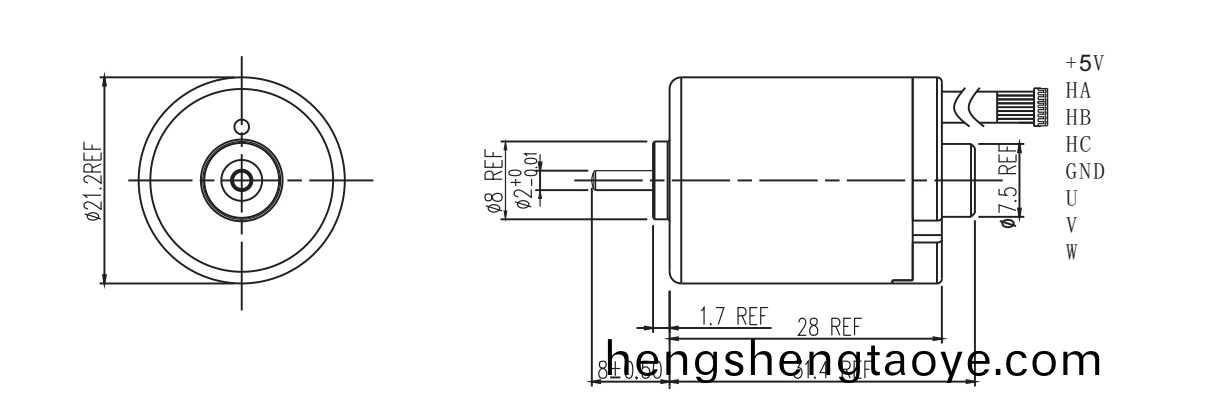 OT-2128無刷(shua)電機|捲髮(fa)棒電機|電動工具馬達|電推子電(dian)機|微電機-萬至達電機