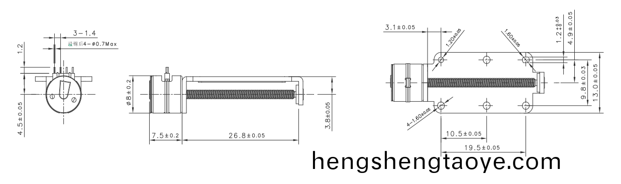 OT-SM08L-595步進(jin)電機_攝像機電機_絲桿步(bu)進電機_微型電機-萬至達電機(ji)
