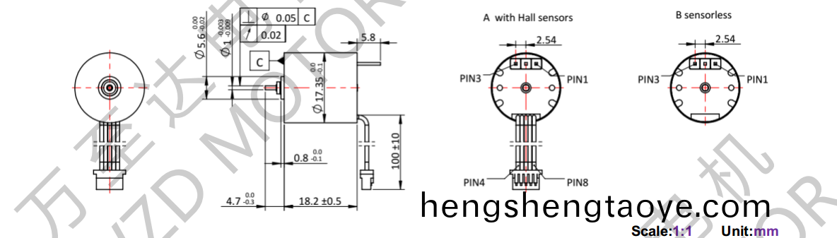 OT-ECS1718無槽無刷直流電(dian)機-空心(xin)桮電機-萬至達電機(ji)