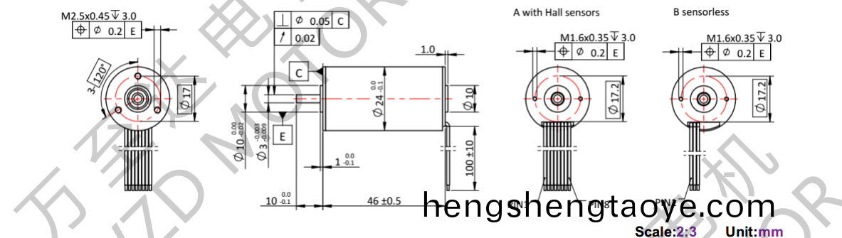 OT-ECS2446無槽無(wu)刷直流電機-空心(xin)桮電機-萬至(zhi)達電機