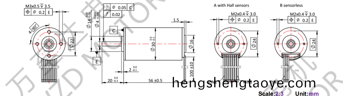 OT-ECS3056無(wu)槽無(wu)刷(shua)直流電機-空心桮電機-萬至達電機