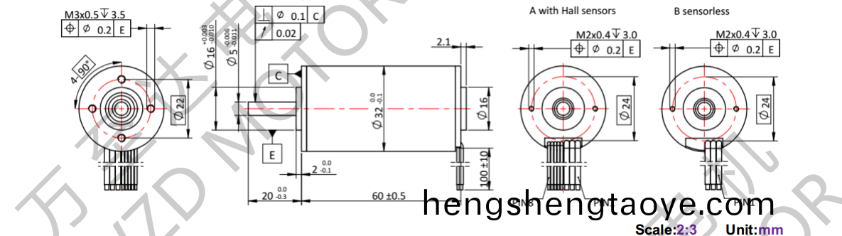 OT-ECS3260無槽無刷直流電機-空心桮電機(ji)-萬至達電機