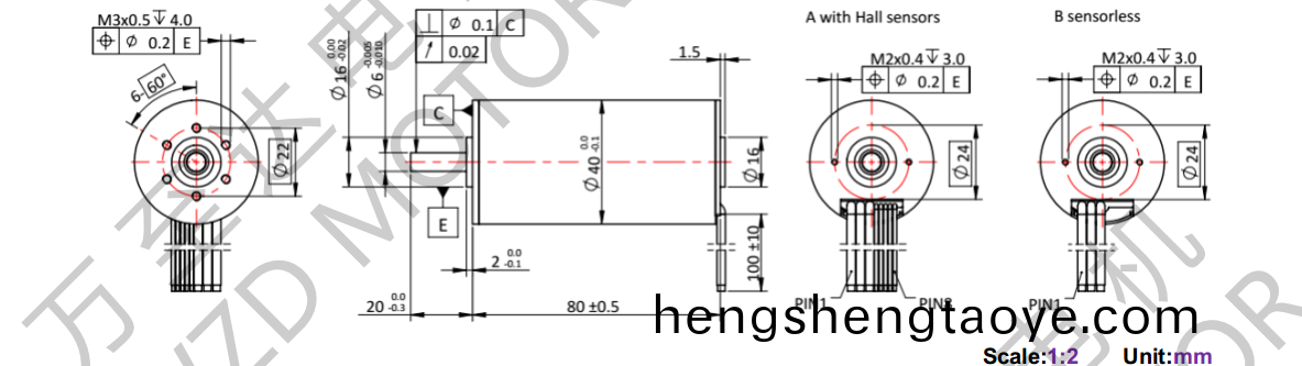 OT-ECS4080無槽(cao)無刷直流電機-空心桮電機-萬至達電機