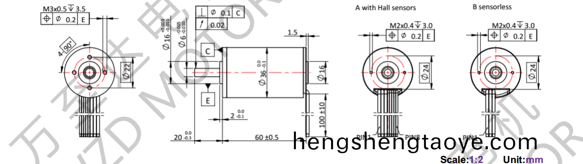 OT-ECS3660空心桮(bei)電機-萬至(zhi)達電(dian)機(ji)