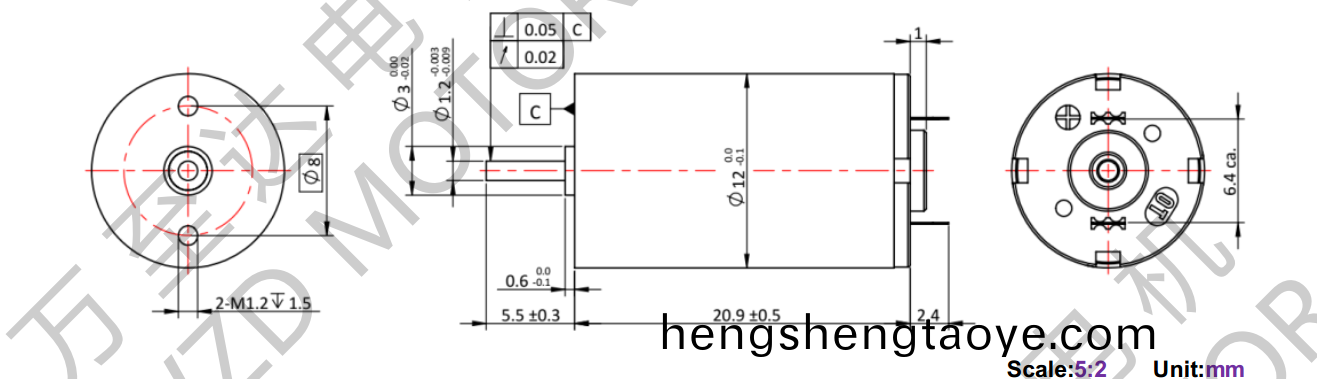 OT-CM1220石墨刷空心桮電機-萬至(zhi)達電機