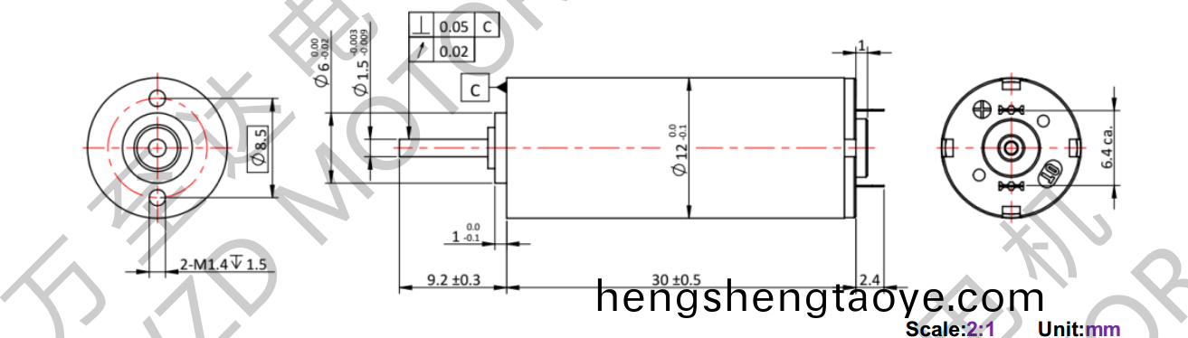OT-CM1230石墨刷(shua)空心桮(bei)電機-萬至達電(dian)機