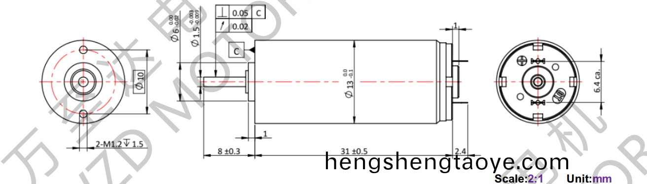 OT-CM1331石墨刷空心桮(bei)電機-萬至達(da)電機
