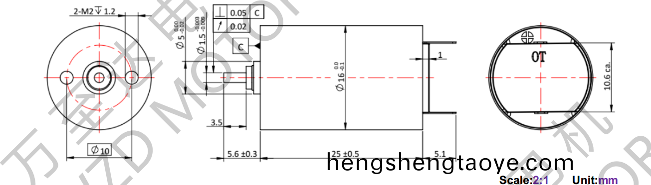 OT-CM1625空心桮電機-萬至達電機