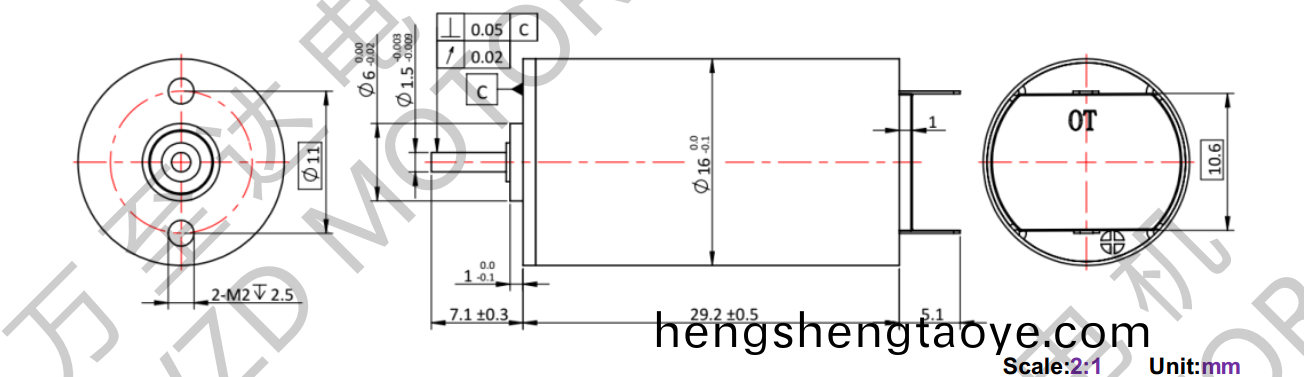 OT-CM1630空心桮電機-萬至達電機