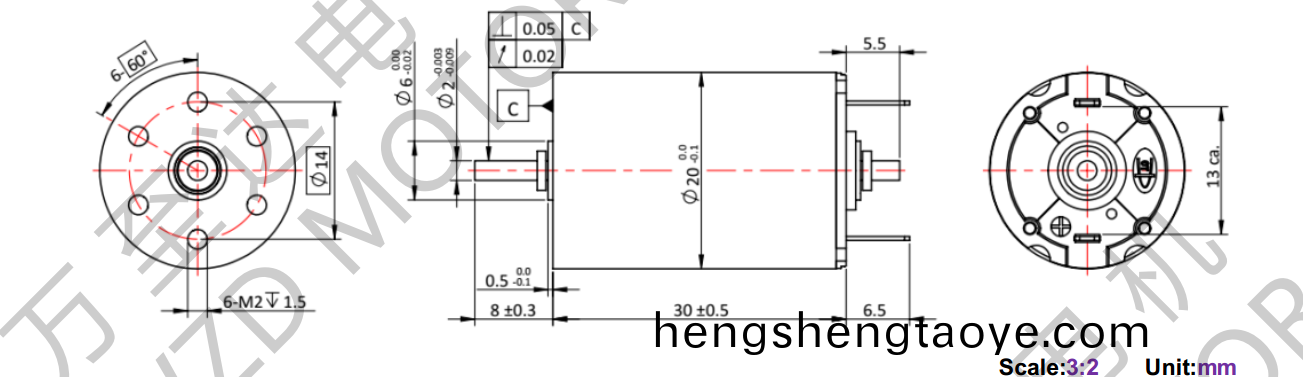 OT-CM2030石墨刷空心桮電機(ji)-萬至(zhi)達電機