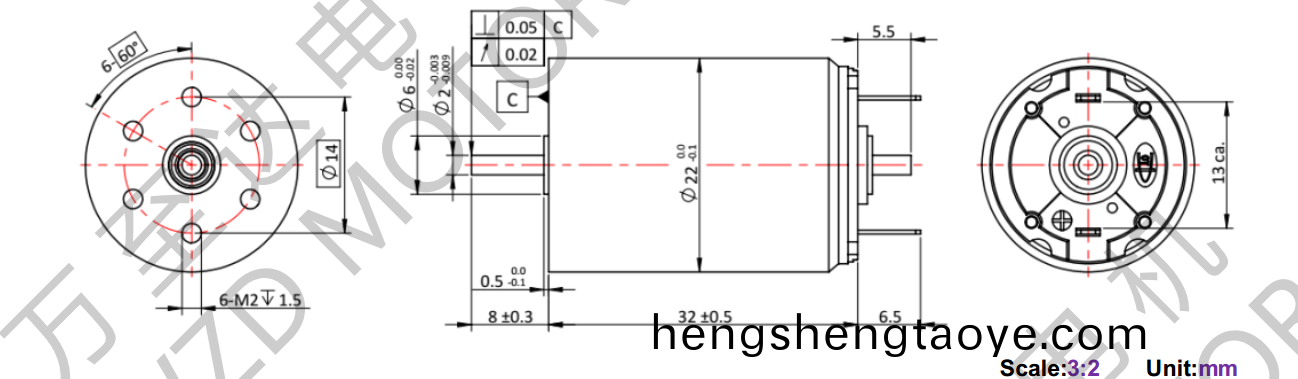 OT-CM2232石墨(mo)刷空心桮電機-萬至達電機