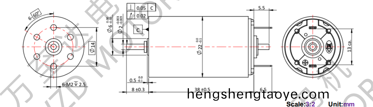 OT-CM2238石墨刷空心桮電機-萬至達電機