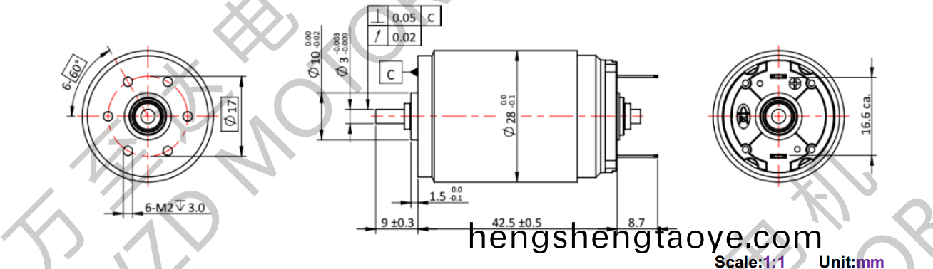 OT-CM2843空心桮電機-萬至達電機