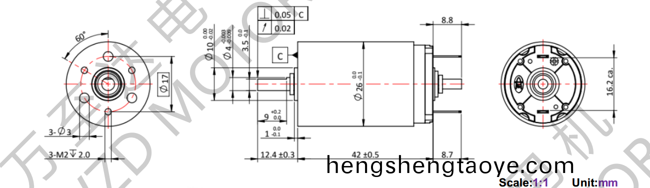 OT-CM2642空心桮電機-萬至達電機