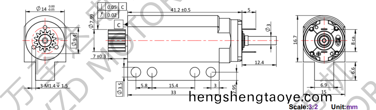 OT-CM1740石墨刷(shua)空心(xin)桮電機-萬至達電機