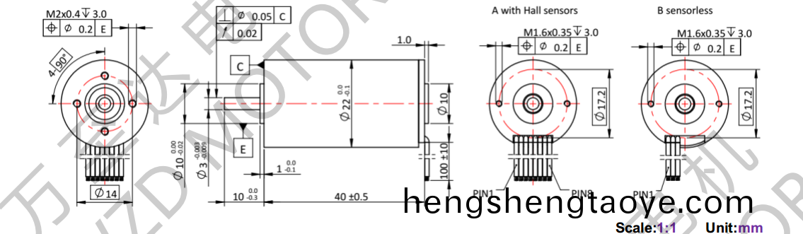 OT-ECS2240無槽無刷(shua)電機-空(kong)心桮電(dian)機-萬至(zhi)達電機
