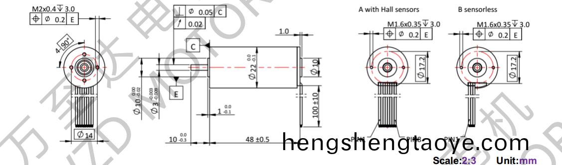 OT-ECS2248無槽無刷(shua)電機-空心(xin)桮電機-萬(wan)至達電機