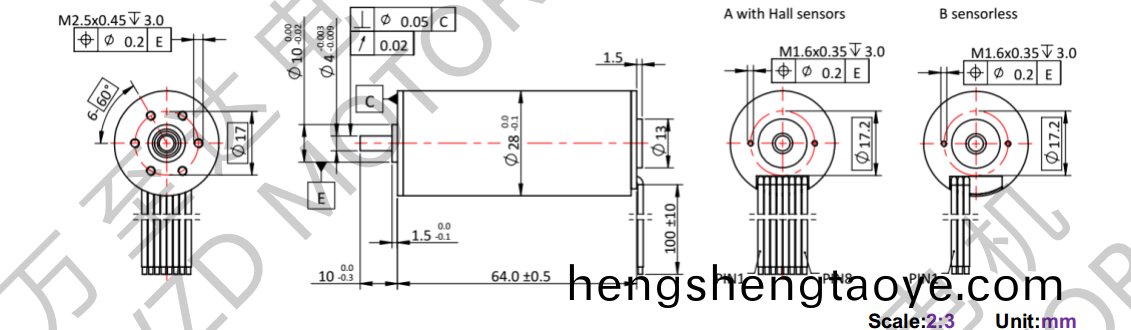 OT-ECS2864無槽無刷電機(ji)-空心桮電機-萬至達電機(ji)