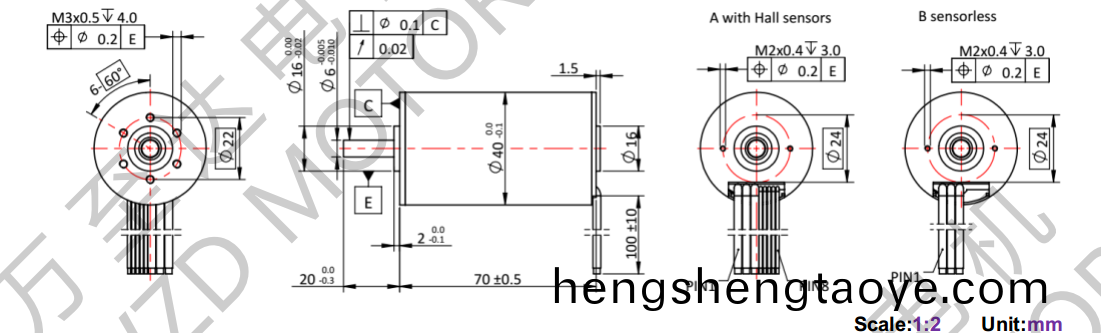 OT-ECS4070無槽無刷電機-空心桮電機-萬(wan)至達電機(ji)