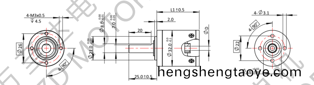 OT-32GP行(xing)星齒輪箱-齒輪(lun)箱-萬至達電機