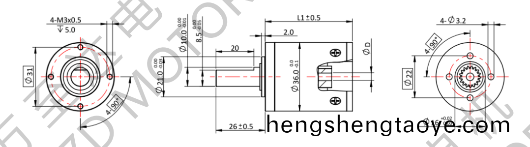 OT-36GP行星齒輪(lun)箱-齒輪箱-萬至達電機