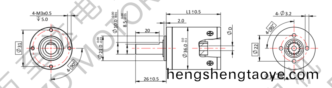 OT-36LGP行星齒輪箱-齒輪(lun)箱-萬至達電機