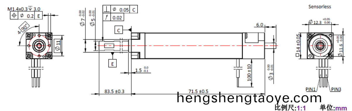 ECS-4P 1472 2對極空心桮無刷電機-萬至(zhi)達(da)電機
