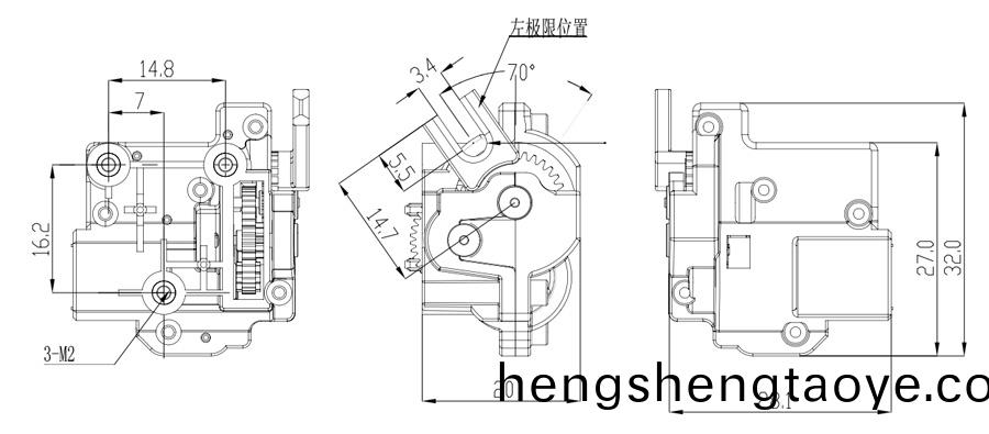 小型調速電機外形圖 