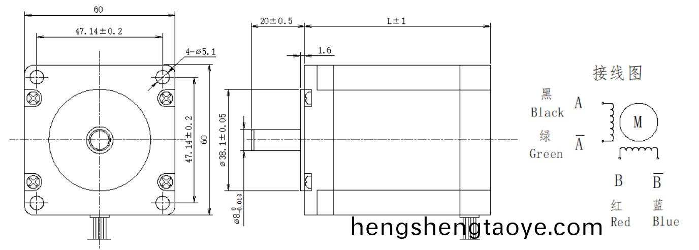 60係列1.8°兩相(xiang)開環步進電機結構