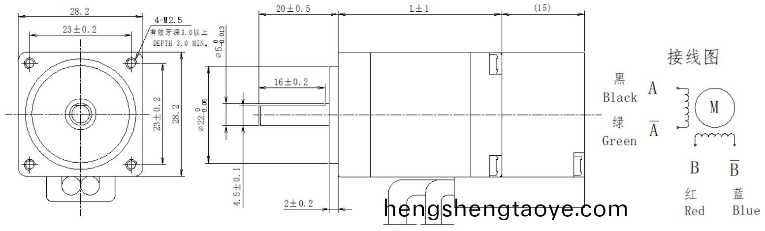 28係(xi)列1.8°兩(liang)相閉環步進電機結構