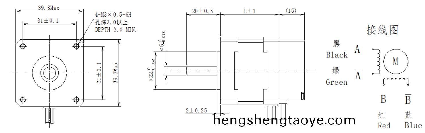 39係列1.8°兩相閉環步進電機結(jie)構