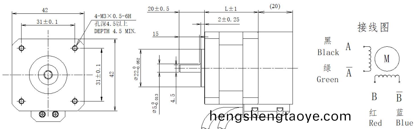 42係列0.9°兩相閉環步進電機結構