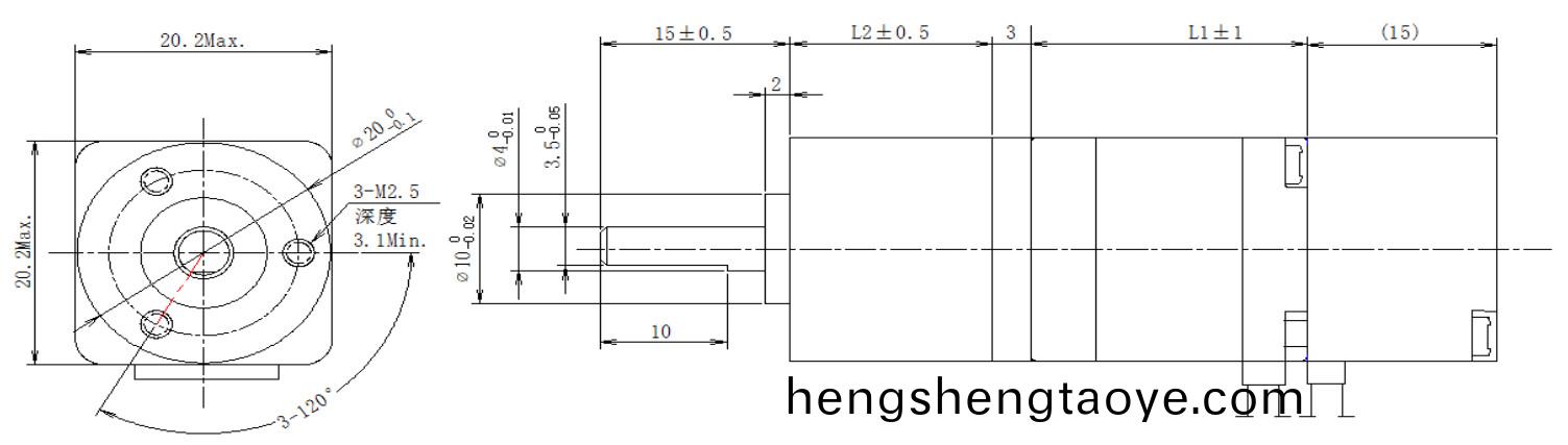 20係列閉(bi)環步進電機+齒輪(lun)箱結構