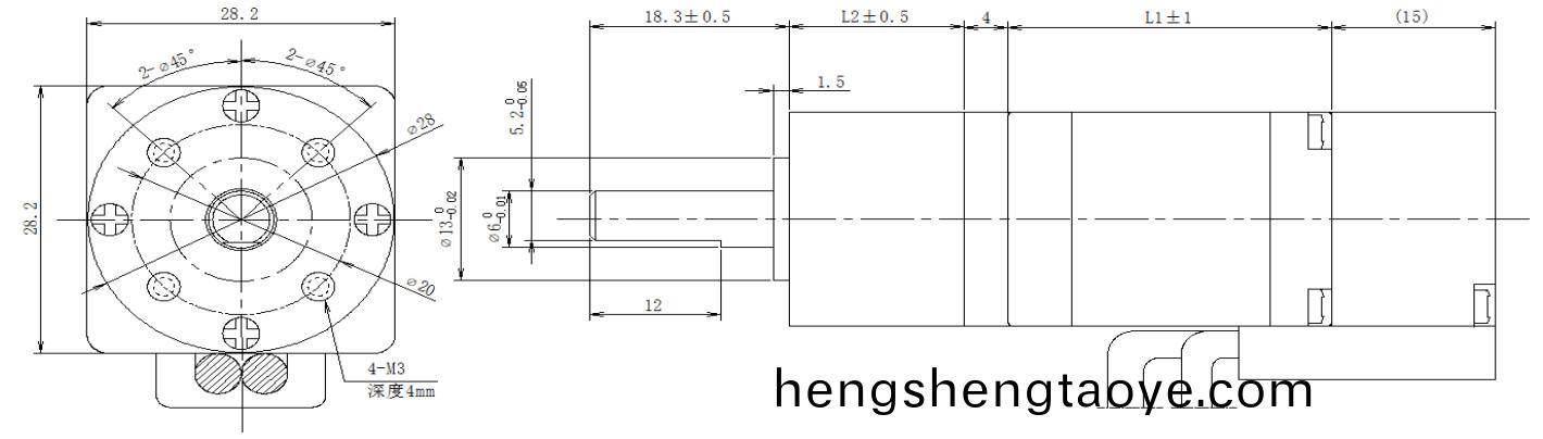 28係列閉環(huan)步進電機+齒輪箱結構
