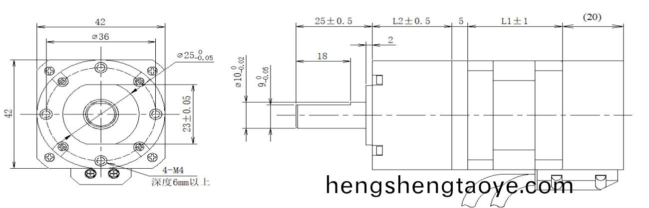 42係列閉環步進電機+齒輪(lun)箱結構