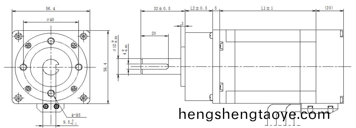 57係列閉環步進電(dian)機+齒輪箱結構