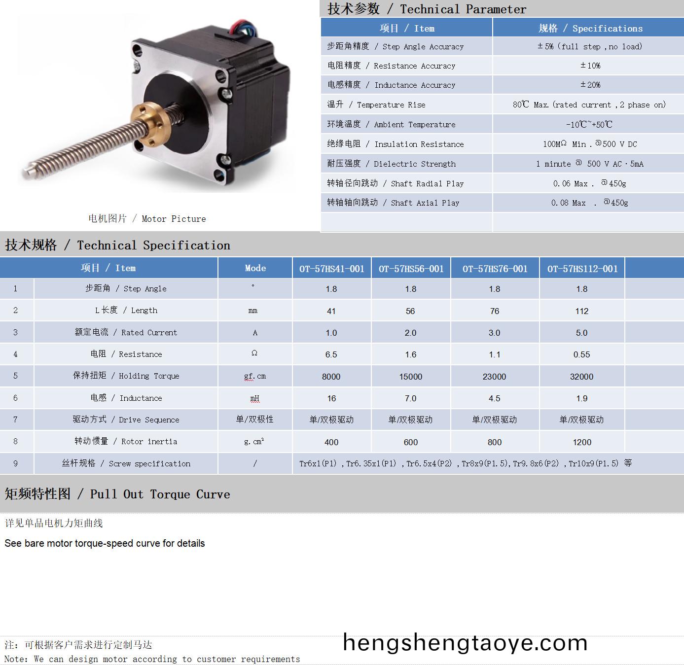57係(xi)列絲桿電機技術蓡數