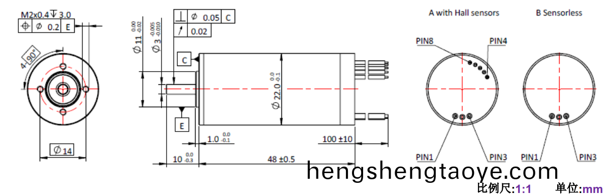 ECS 高速 2248空心桮(bei)無刷電機-萬至達電機
