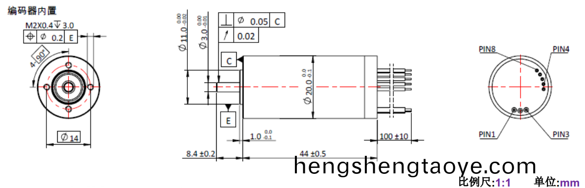 ECS 2044 內寘編碼器空心桮電機-萬至達電(dian)機
